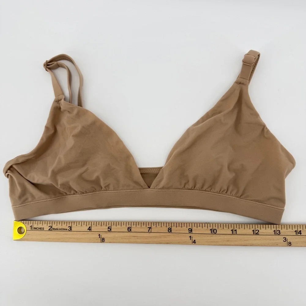 SKIMS Triangle Bralette Womens Large Tan Fits Everybody Wireless Stretch Bra - Picture 5 of 5